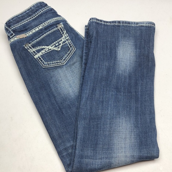 LIKE NEW ROCK & ROLL COWGIRL RIDING JEANS 26x34 ๐ - Picture 3 of 15